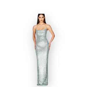 Nookie lovers nothings Glitter Maxi Gown Dress Mint